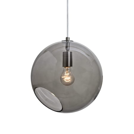 Besa Lighting Maestro 12 Cord Pendant, Smoke, Satin Nickel Finish, 1x60W Medium base 1JT-MAESTRO12SM-SN